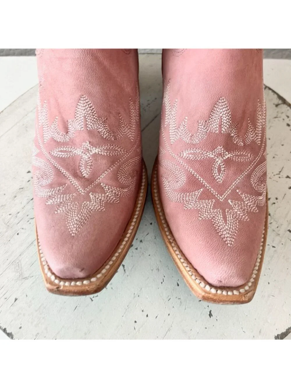 Lane LEXINGTON Over the Knee Cowboy Boots 7 Pink Western Cowgirl Snip Toe Size 7